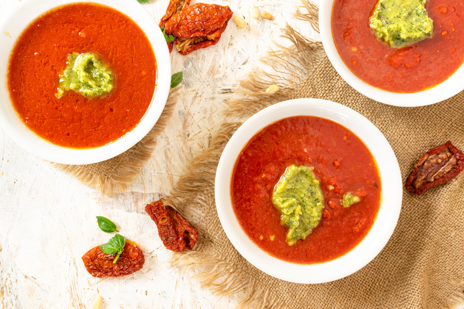 Tomato Soup with Pesto