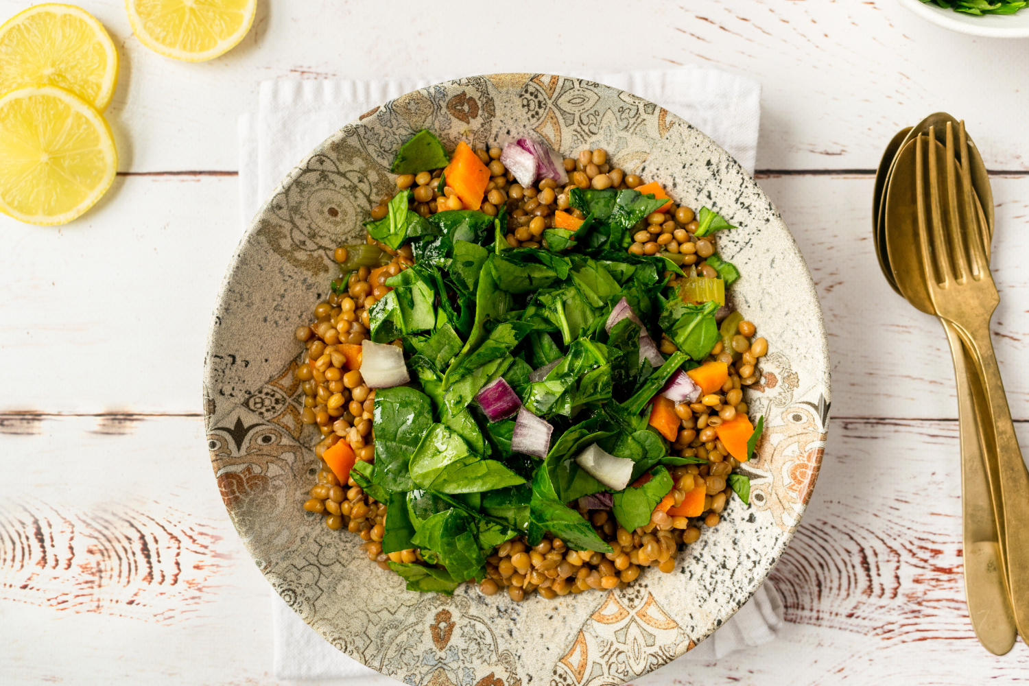 Spinach and Lentils