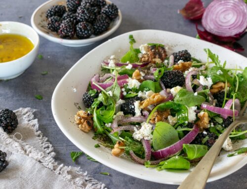 Arugula and Blackberry Salad with Fresh Herbs and Feta