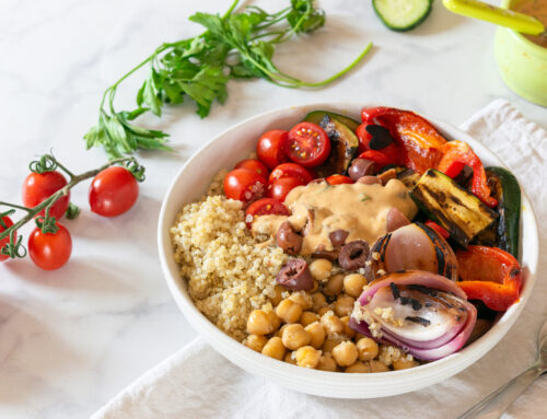 Grilled Vegetable Bowl with Creamy Lemon Tahini Dressing