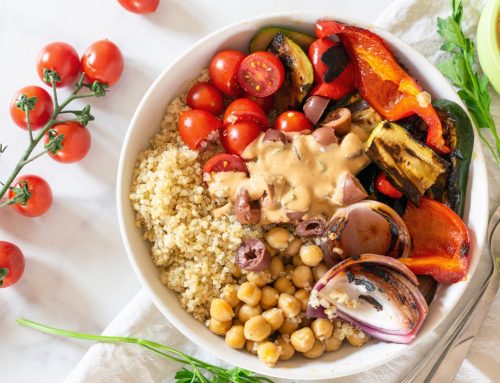 Grilled Vegetable Bowl with Creamy Lemon Tahini Dressing