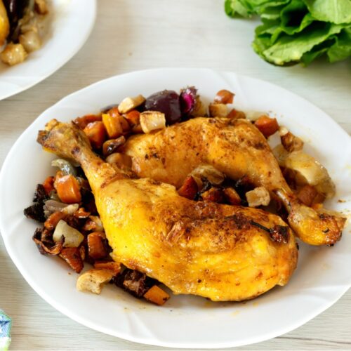 Baked Chicken Thighs with Root Vegetables