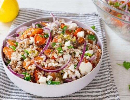 Farro Bowl with Roasted Carrots and Feta