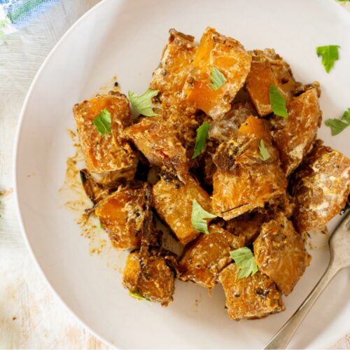 Caramelized Kabocha Squash with Warm Spices and Yogurt
