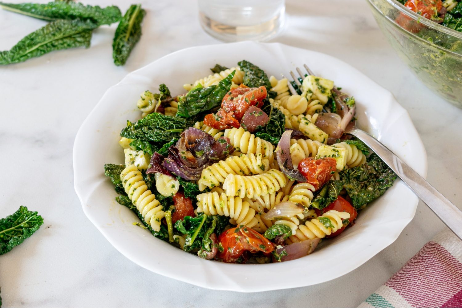 Kale Pesto Pasta Salad