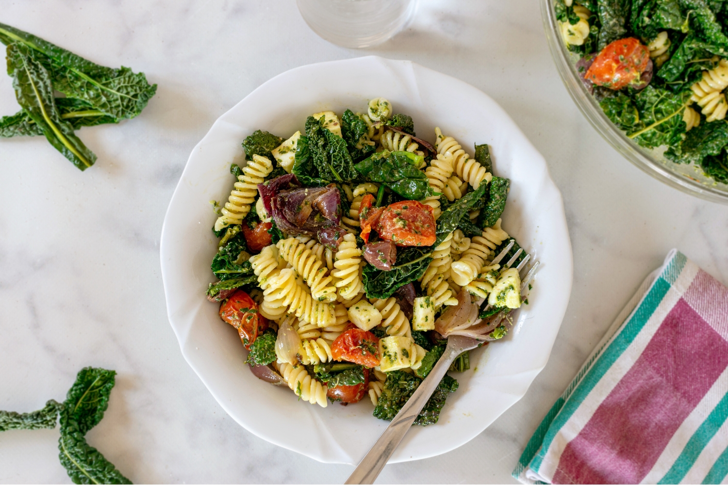 Kale Pesto Pasta Salad