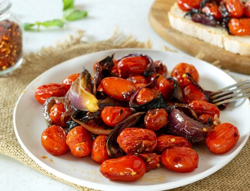 Oven Roasted Cherry Tomatoes and Red Onions