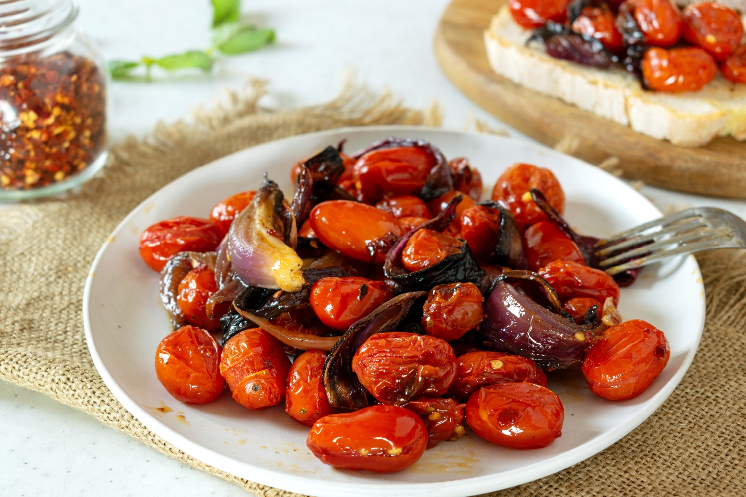 Oven Roasted Cherry Tomatoes and Red Onions