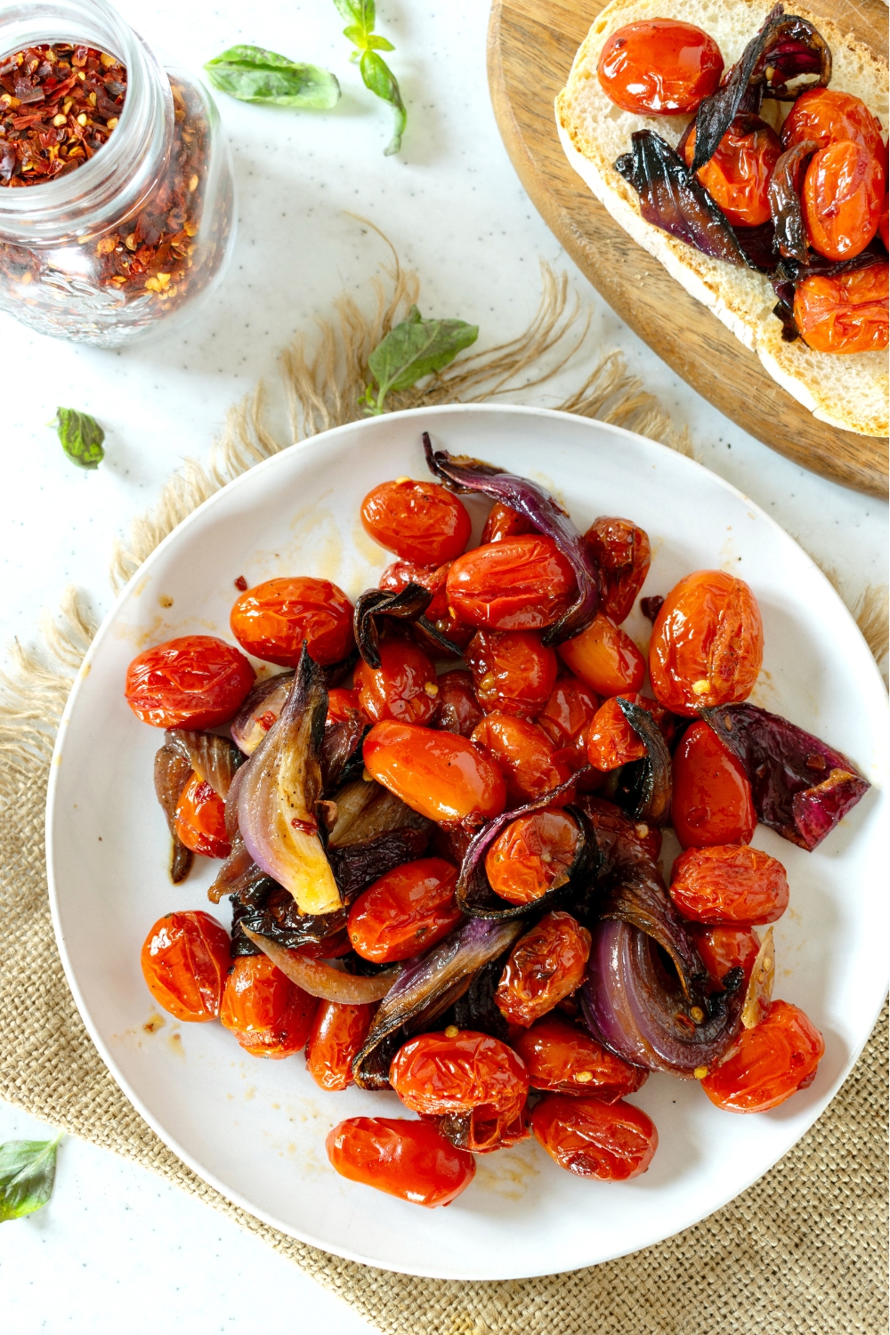 Roasted Cherry Tomatoes and Red Onions