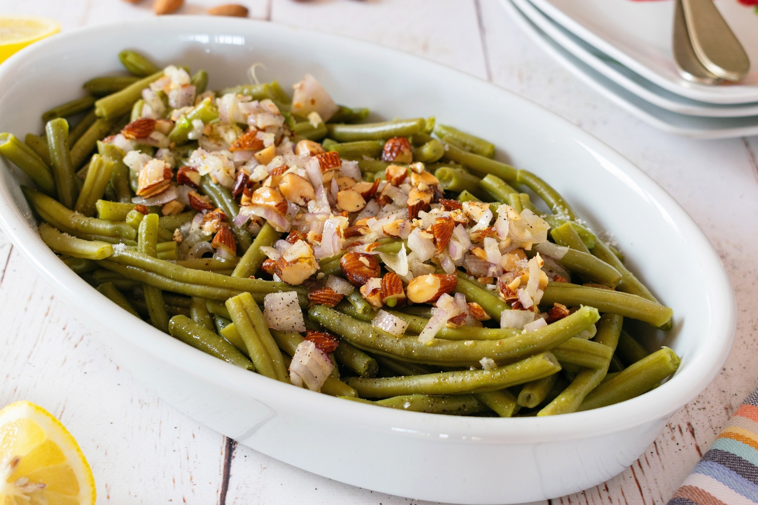 Green Beans with Almonds and Shallots