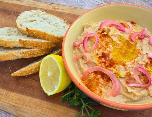White Bean Dip with Pickled Red Onions