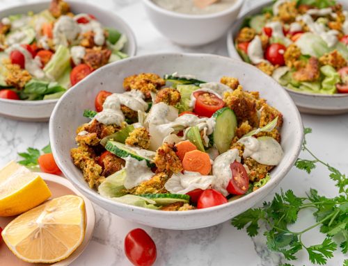 Baked Falafel Bowl with Green Tahini Dressing