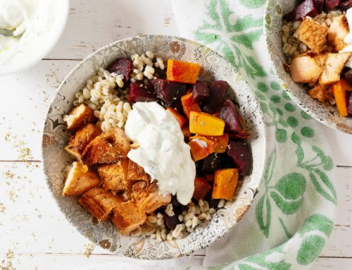 Blackened Salmon Bowl with Greek Yogurt Sauce